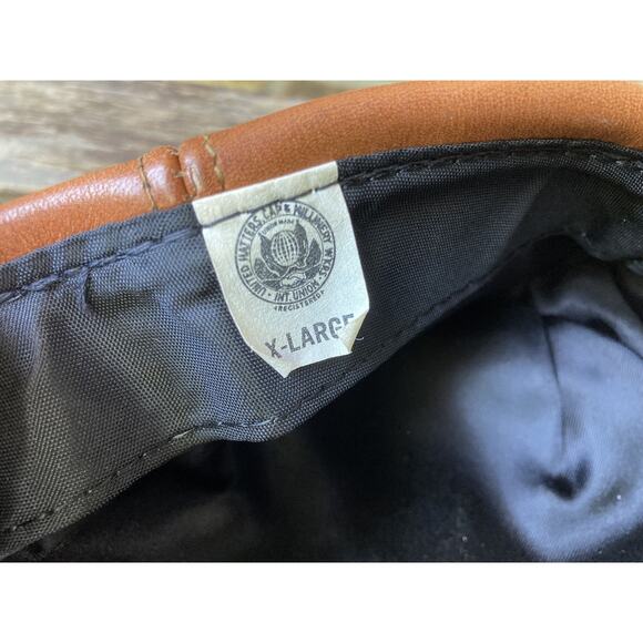 XL Vintage Lambskin Leather Hunting Newsboy Hat Cap - Picture 8 of 8